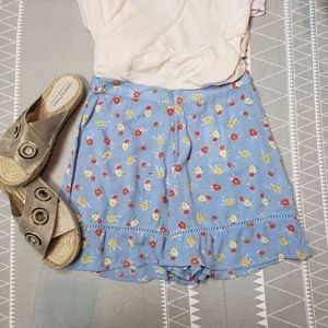 Miss Selfridge High Waist Floral Flutter Shorts